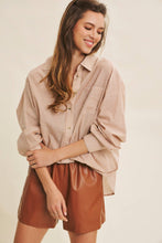 Load image into Gallery viewer, Pinstripe Oversized Shirt | Caramel