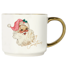 Load image into Gallery viewer, Vintage Santa Gold Handle Coffee Mug