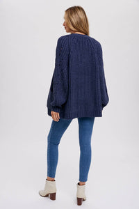 Pointelle Open Front Cardigan