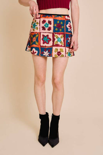 Printed Mini Skirt
