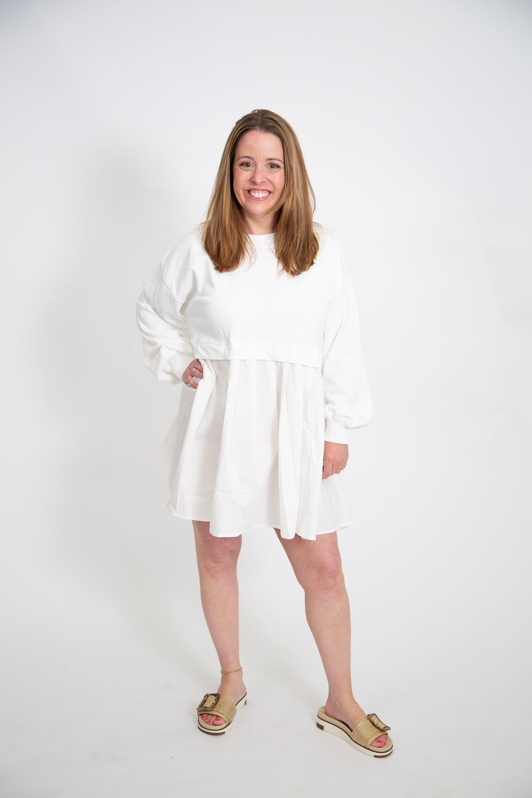Sweater and Skirt Contrast Dress
