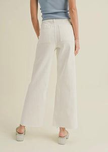 Wide Leg Raw Hem Jeans