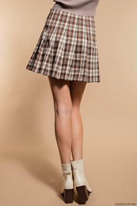 Plaid Pleated Mini Skirt