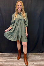 Load image into Gallery viewer, Collared Front Tie Dress