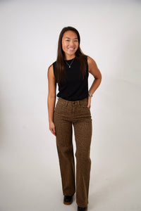 Super High Wide Leg Leopard Jeans by Mica Denim