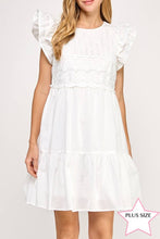 Load image into Gallery viewer, Curvy Embroidered Tiered Dress