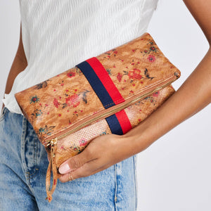 Jules Floral Print Clutch | Tan