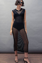 Load image into Gallery viewer, Crochet Knit Hollow Out Maxi Dress | Black