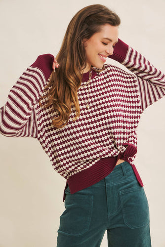 Textured Mix Stripe Sweater