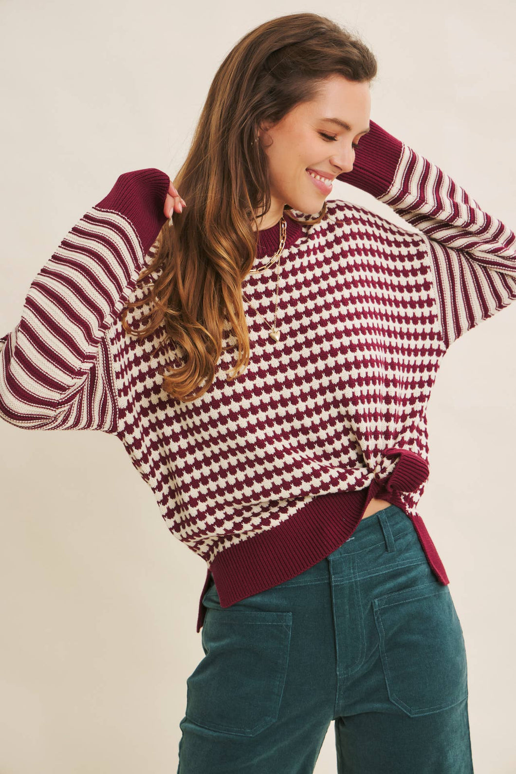 Textured Mix Stripe Sweater