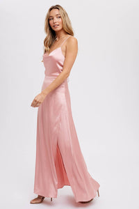 Drape Neck Dress | Rose