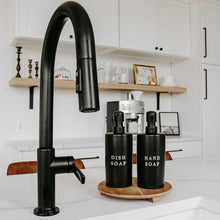 Load image into Gallery viewer, Black Stoneware Hand Soap Dispenser
