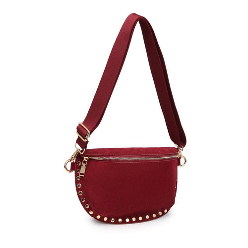 Gizelle Suede Crossbody Bag | Wine