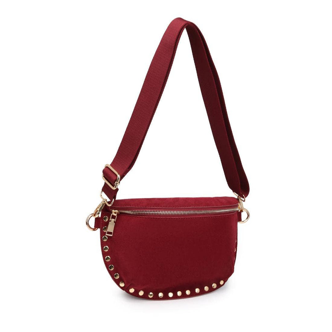 Gizelle Suede Crossbody Bag | Wine
