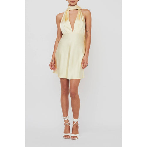V Neck Open Back Mini Dress