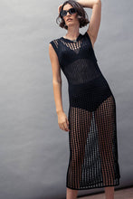 Load image into Gallery viewer, Crochet Knit Hollow Out Maxi Dress | Black