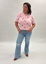 Load image into Gallery viewer, Floral Knit Puff Sleeve Sweater
