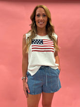 Load image into Gallery viewer, Curvy Flag Sleeveless Top