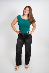 Open Back Bodysuit | Forest Green