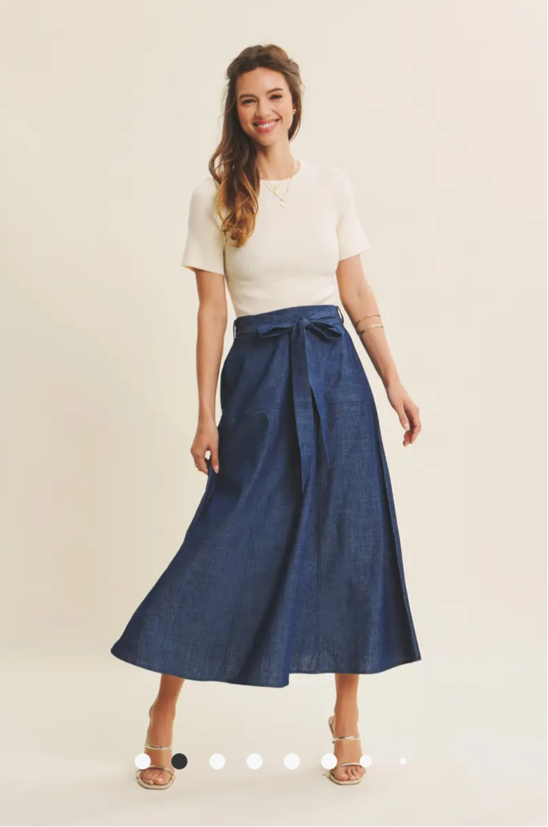 Sweater and Denim Contrast Dress