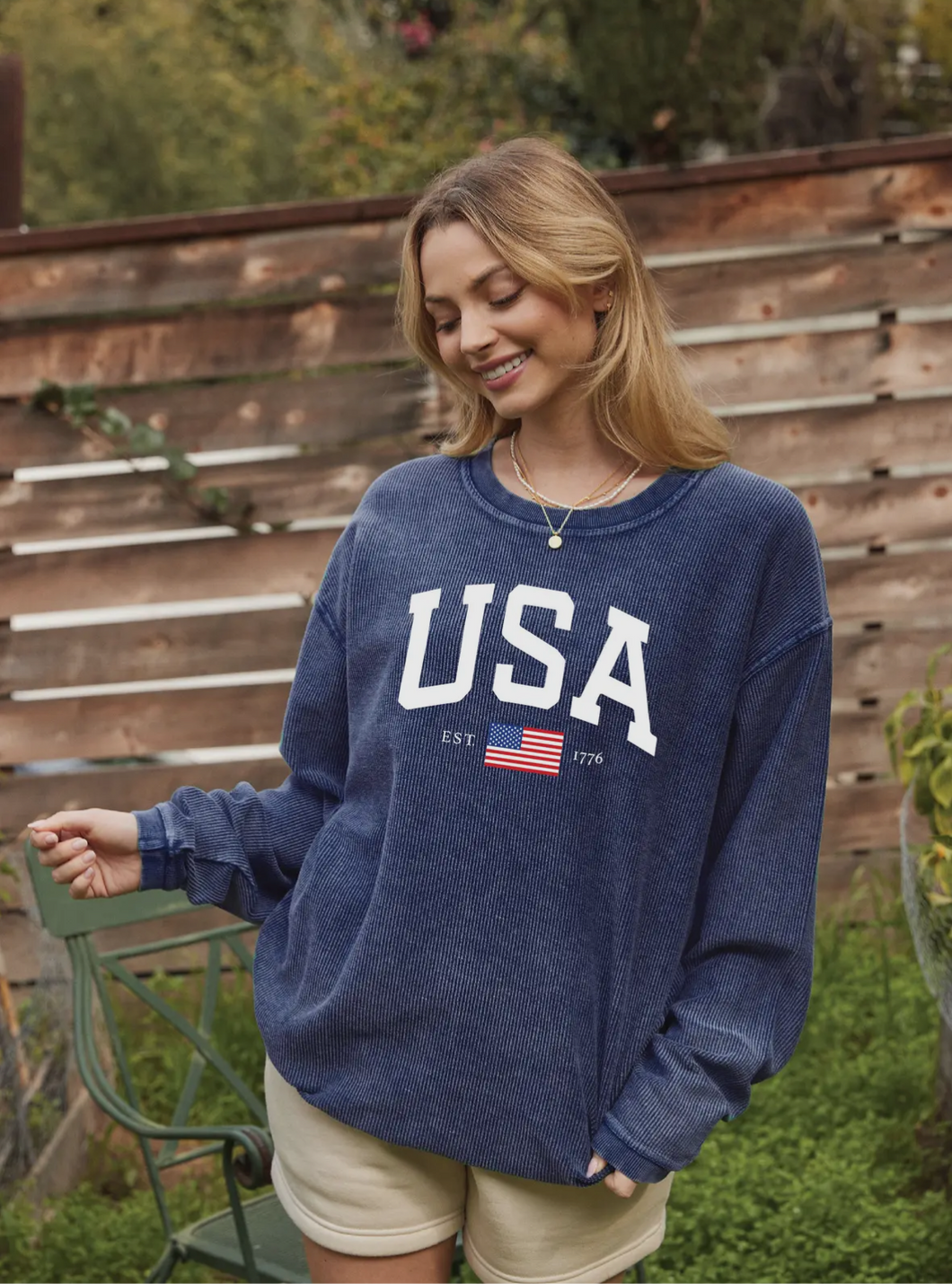 USA Corded Crewneck