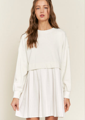 Sweater and Skirt Contrast Dress