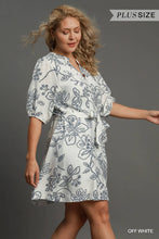 Load image into Gallery viewer, Curvy Floral Print Tie Waist Dress