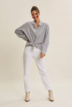 Load image into Gallery viewer, Pinstripe Oversized Shirt | Denim Blue