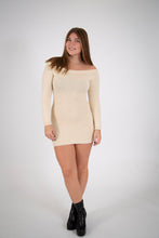Load image into Gallery viewer, Off Shoulder Knit Mini Dress
