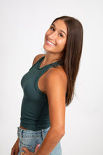 Load image into Gallery viewer, Exposed Seam Ribbed Tank | Hunter Green