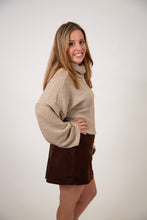 Load image into Gallery viewer, Two Tone Turtleneck Sweater | Oatmeal