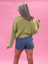 Load image into Gallery viewer, Boatneck Distressed Sweater | Green