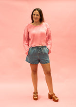 Load image into Gallery viewer, Boatneck Distressed Sweater | Pink