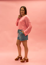 Load image into Gallery viewer, Boatneck Distressed Sweater | Pink