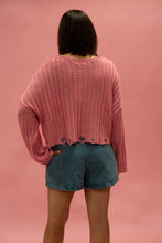 Load image into Gallery viewer, Boatneck Distressed Sweater | Pink