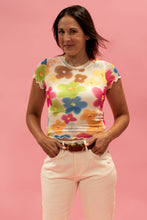Load image into Gallery viewer, Floral Short Sleeve Mesh Top