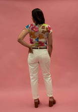 Load image into Gallery viewer, Floral Short Sleeve Mesh Top