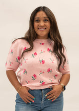 Load image into Gallery viewer, Floral Knit Puff Sleeve Sweater