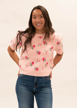 Load image into Gallery viewer, Floral Knit Puff Sleeve Sweater