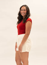 Load image into Gallery viewer, Palm Tree Eyelet High Waist Shorts