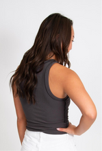 Load image into Gallery viewer, Exposed Seam Ribbed Tank | Charcoal