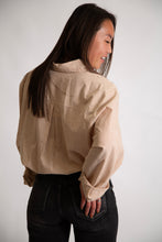 Load image into Gallery viewer, Pinstripe Oversized Shirt | Caramel