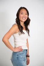 Load image into Gallery viewer, Pointelle Button-Front Tank | Vanilla