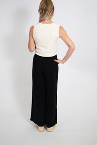 Smocked Waist Pant | Black