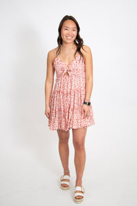 Floral Tie-Front Dress | Pink