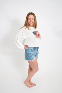 High Rise Distressed Shorts by Kan Can