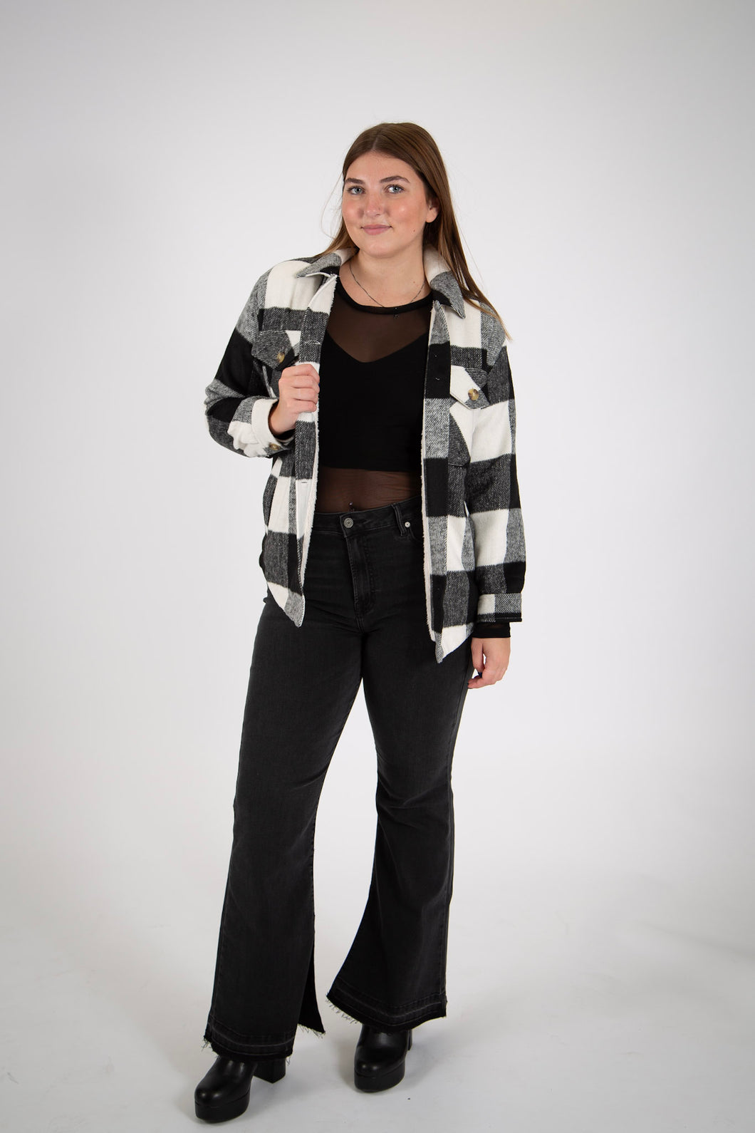 Plaid Sherpa Lined Shacket