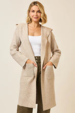 Load image into Gallery viewer, Hooded Brushed Knit Open Cardigan