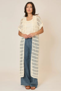 Open Knit Long Cardigan