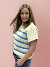 Load image into Gallery viewer, Drop Short Sleeve Striped Sweater